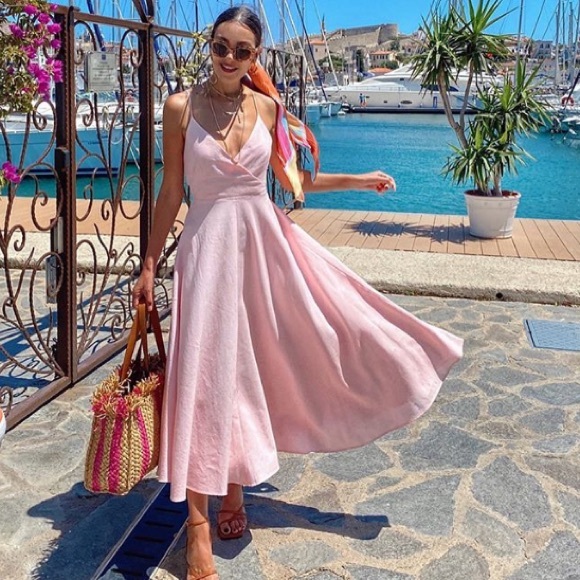 Zara Pink Midi Dress size small - Picture 4 of 16